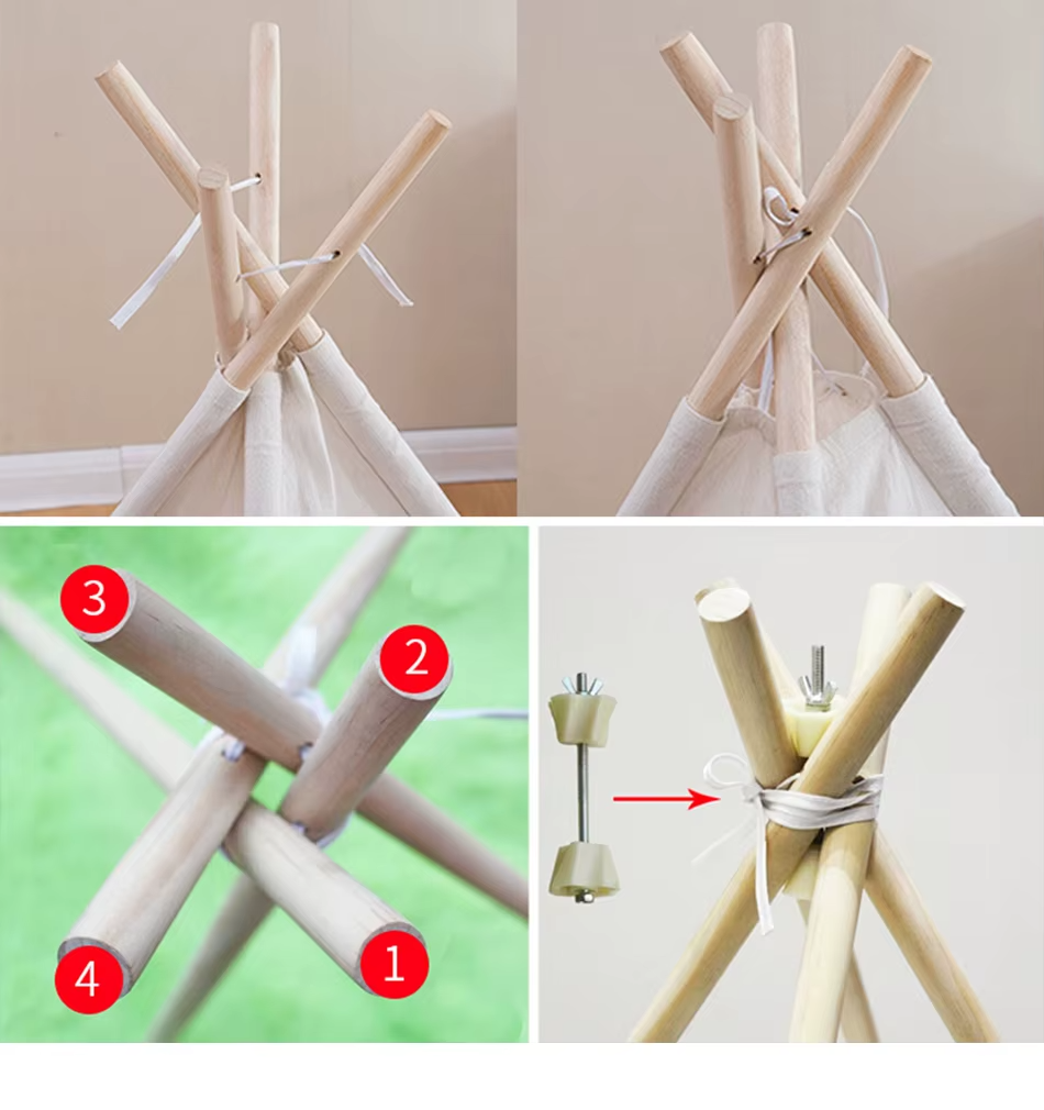 Nordic Glow Teepee – 1.35M Cotton Canvas Play Tent
