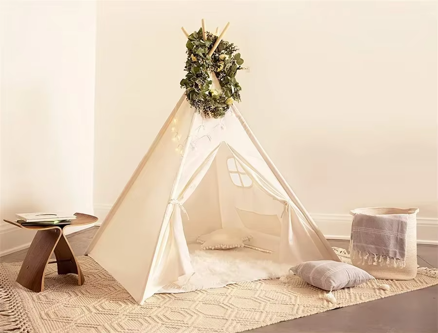 Nordic Haven Kids Teepee – 1.35M-1.6M Cotton Canvas Play Tent